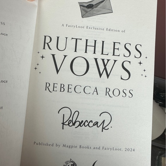 FairyLoot Ruthless Vows By Rebecca Ross Digital Signature Stenciled Edges - Picture 9 of 9